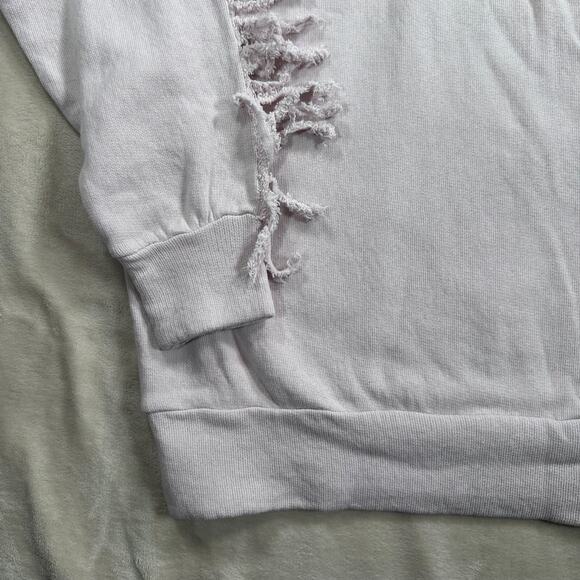 Noe &Zoe Berlin Size Small Rose Pink Eyelash Mini Me Oversized Fringe Sweatshirt - Picture 4 of 9